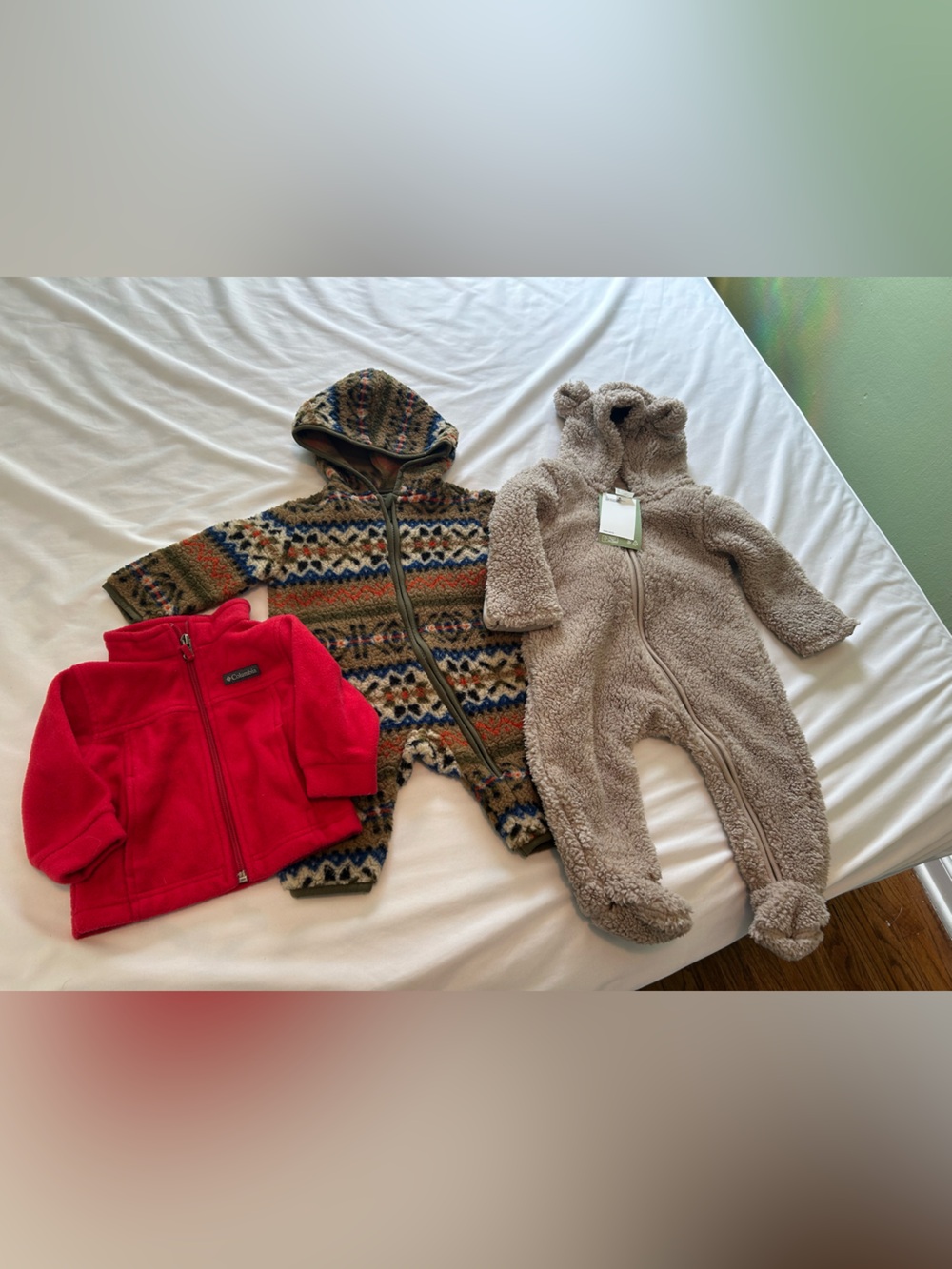 Columbia Infant Red Fleece Jacket & Jumpsuit Bundle - Picture 1 of 1